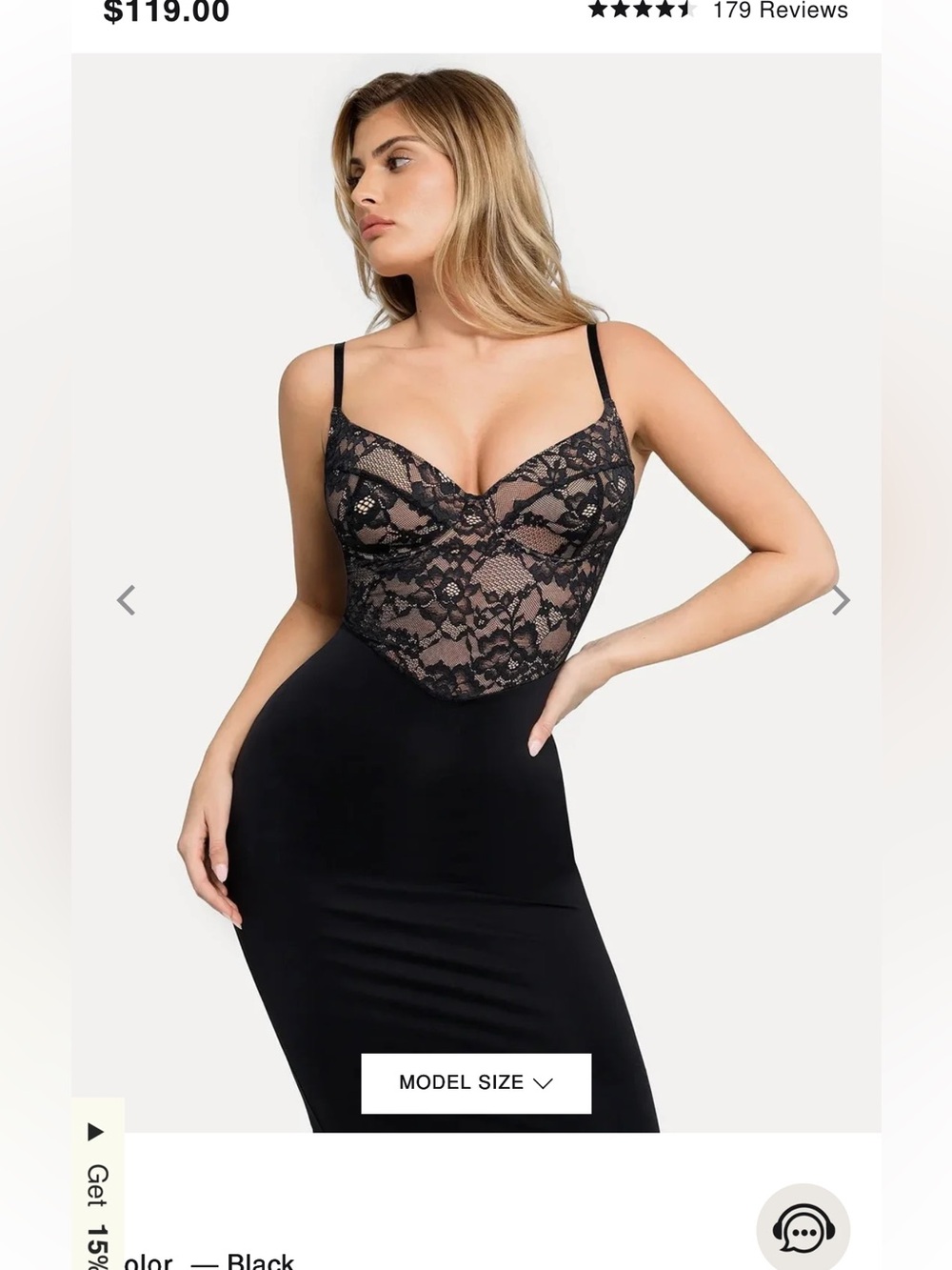 NWT Popilush Shapewear Sculpting Lace Corset Midi Slip Dress M